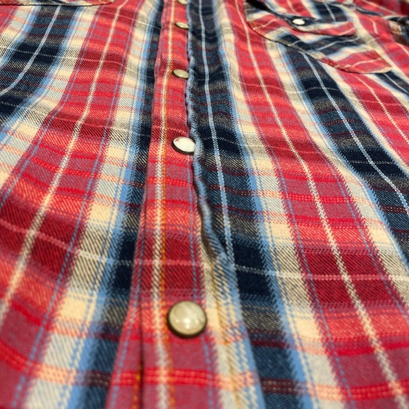 Plaid Red, Blue, Yellow & White Long-Sleeve Button Down - Picture 4 of 8